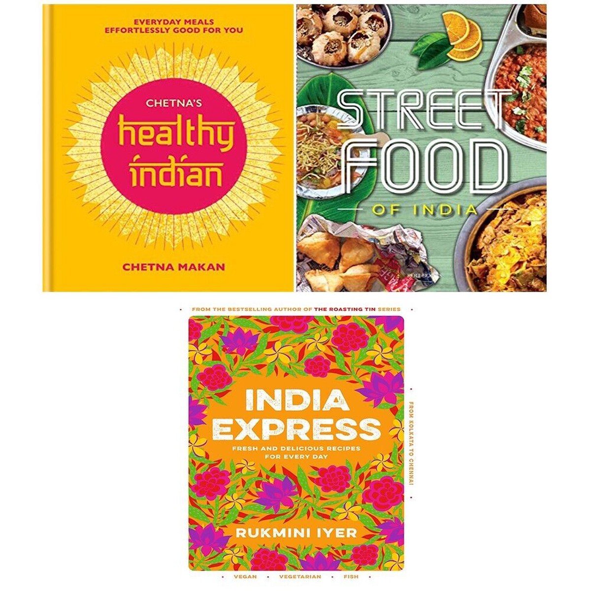 India Express, Chetna's Healthy Indian, Fresh Easy Indian Street Food 3 Books Set