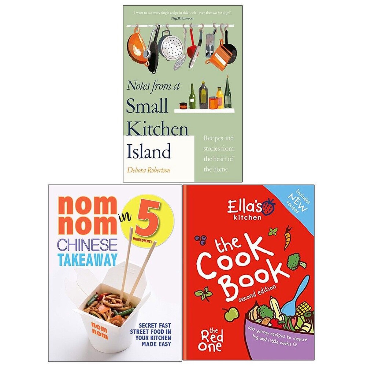 Notes from a Small Kitchen Island, Nom Nom & Ella's Kitchen 3 Books Collection Set