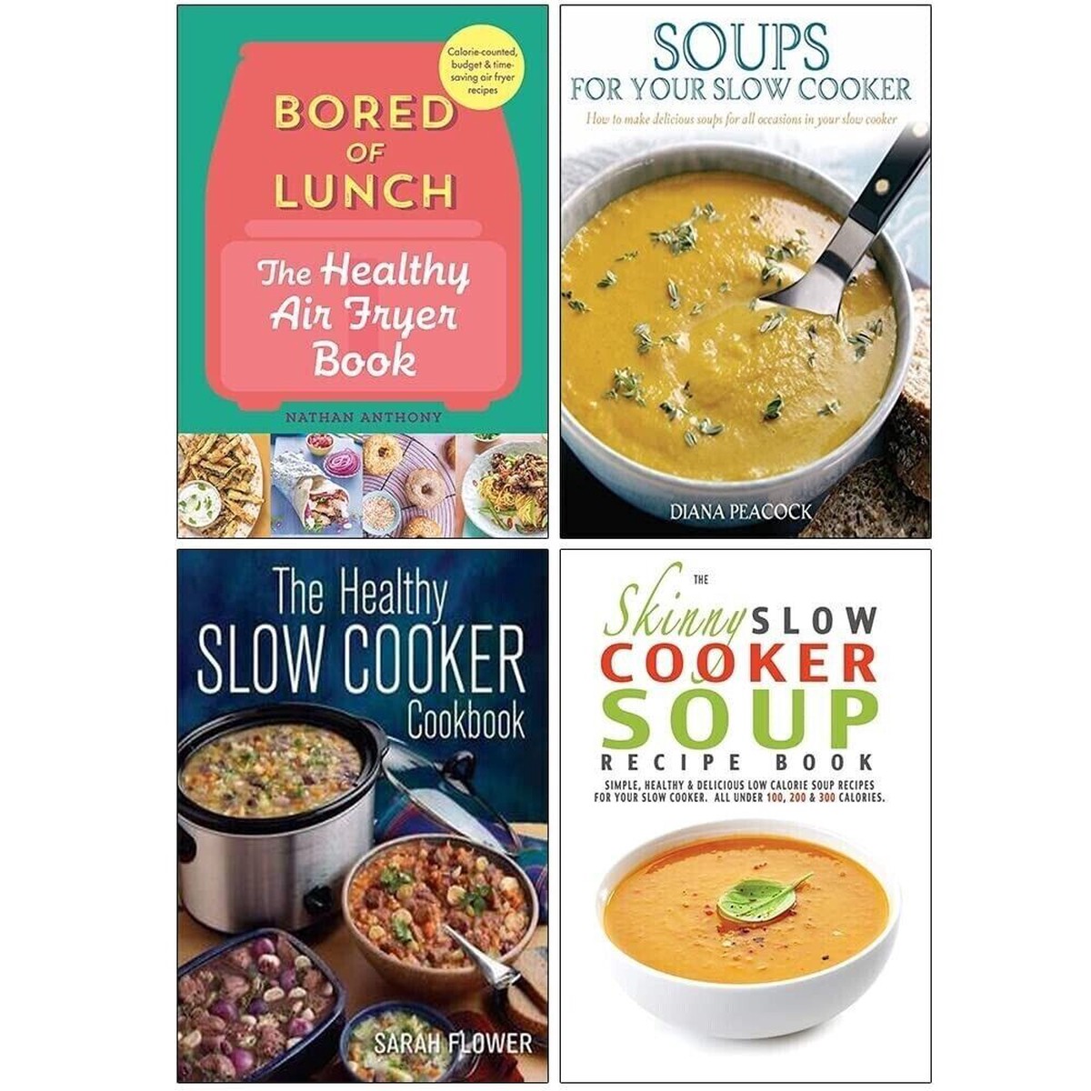 Skinny Slow Cooker,Soups for Your Slow, Healthy Slow,Bored of Lunch 4 Books Set
