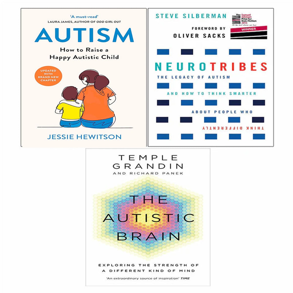 Autistic Brain Temple Grandin, NeuroTribes Steve Silberman, Autism 3 Books Set