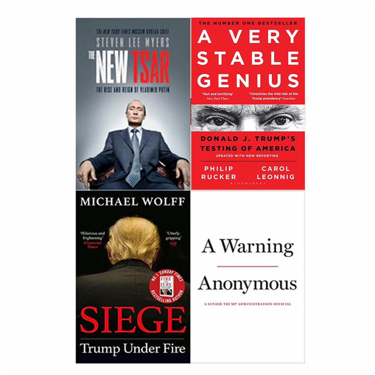 A Very Stable Genius, Siege: Trump Under Fire & More 4 Books Collection Set - Non Fiction - Mixed Format